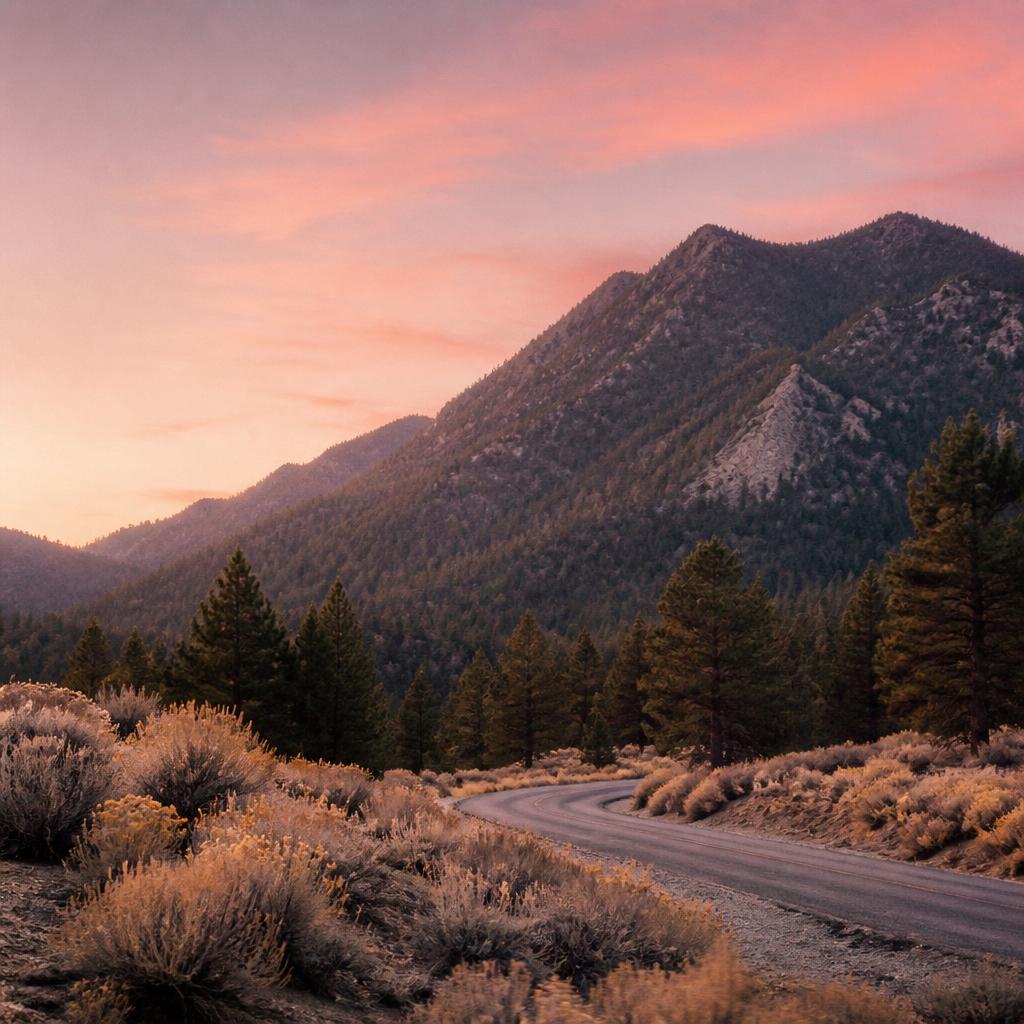 Golden morning light over the San Gabriel mountains near Wrightwood